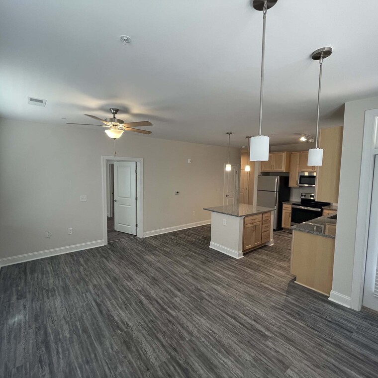 Living room with ceiling fan